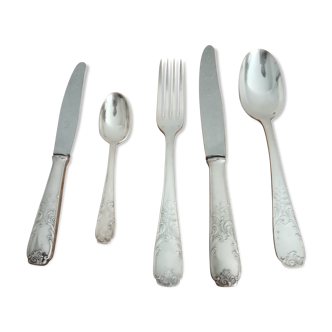 Housewife 61 pieces in silver metal decors rocaille hallmark 84 gr