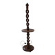 Vintage twisted turned wooden lamp base with shelf.