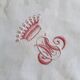 Damask tablecloth 4m10 x 2m15 with county crown