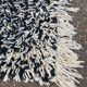 Tapis Beni Ouarain laine fait main 200x300cm blanc et noir