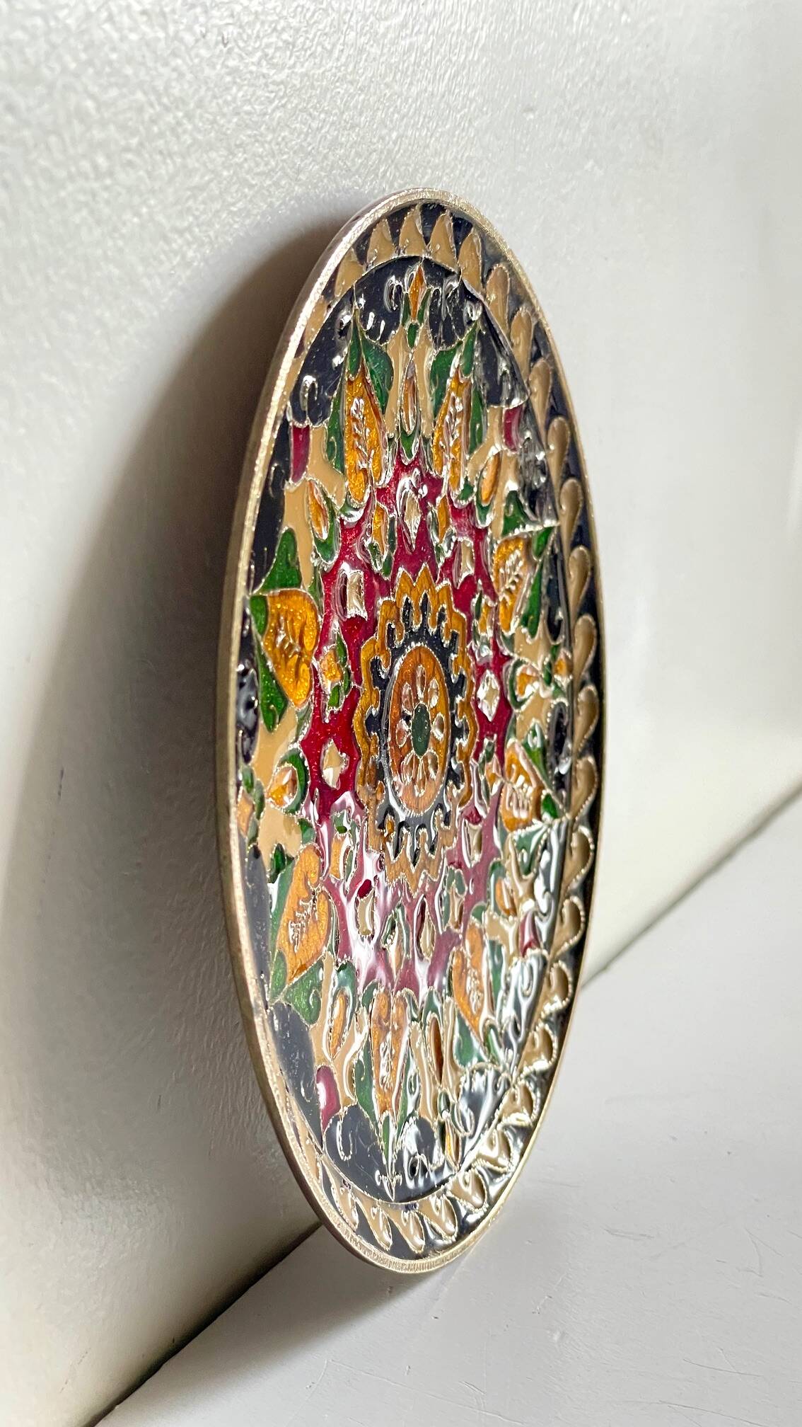 Vintage brass compartment plate