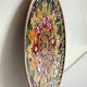 Assiette cloisonnée laiton vintage