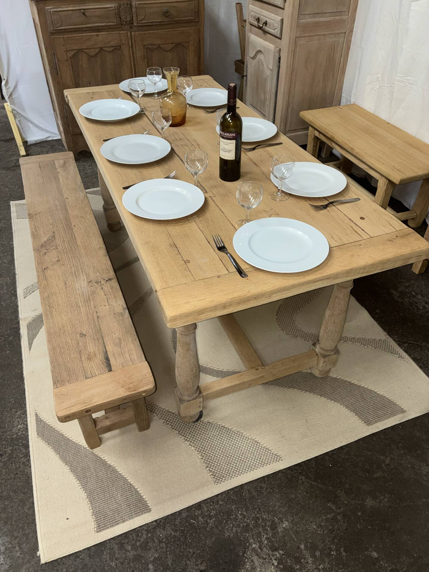 Solid oak farmhouse table