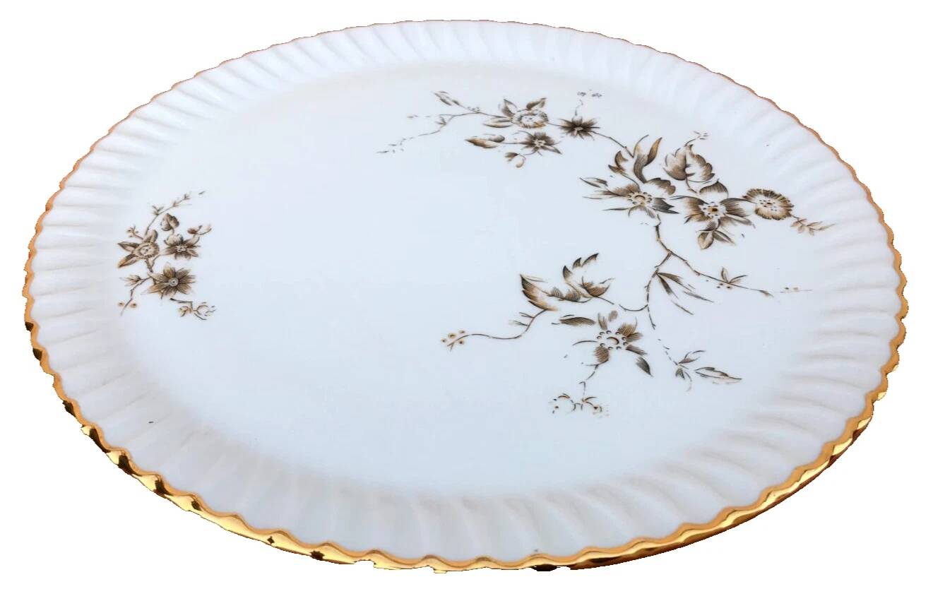 Old cake plate Porcelain from Aquitaine L.L Lourioux France