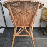 Pair of woven rattan armchairs – Vintage