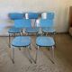 Set of 5 vintage chairs in 1960s blue formica