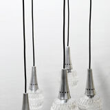 Chandelier suspension waterfall 5 globes Philips 1960-70
