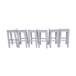 6 tabourets de bistrot - bois