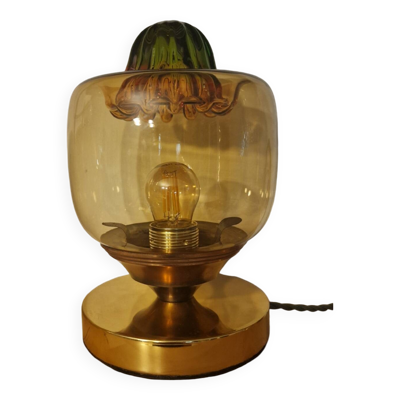 Lampe à poser tactile en verre de Murano