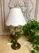 Bronze candle holder lamp with bobeche and old tassels