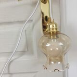 Amber tulip globe lamp