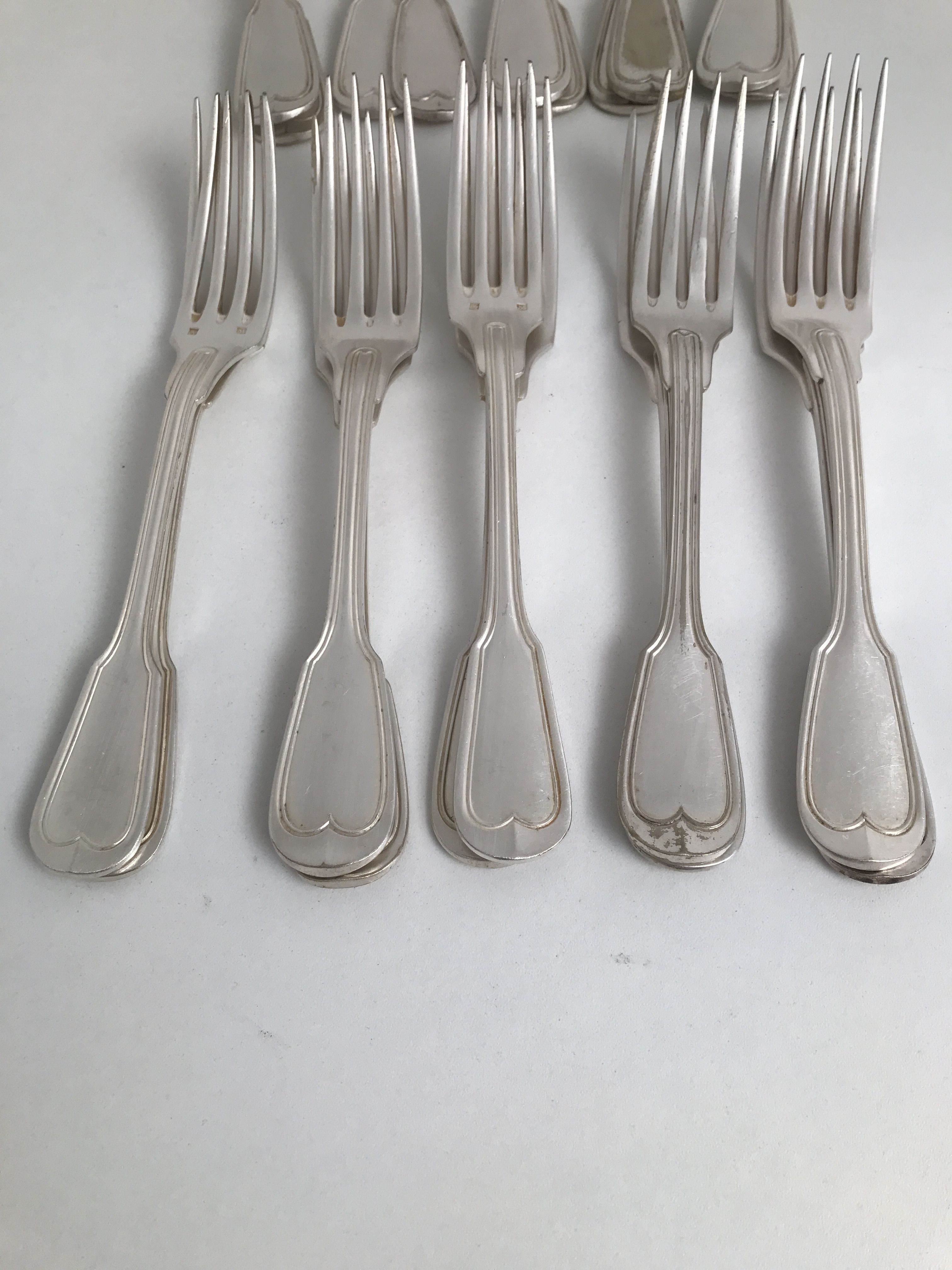 series of 20 old silverware forks and vintage spoons