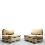 Set of three-seater sofa and velvet armchairs from the 70s