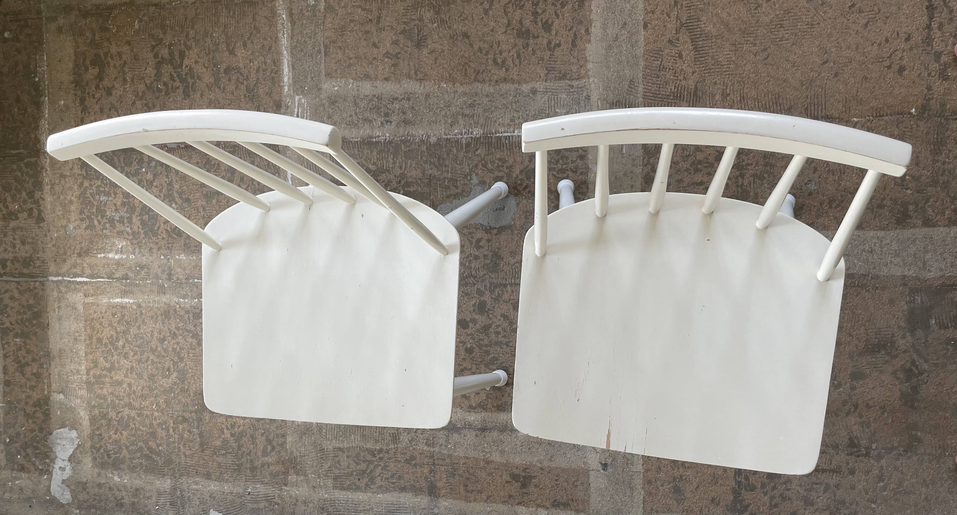 Two white, wooden Farstrup chairs, model 216