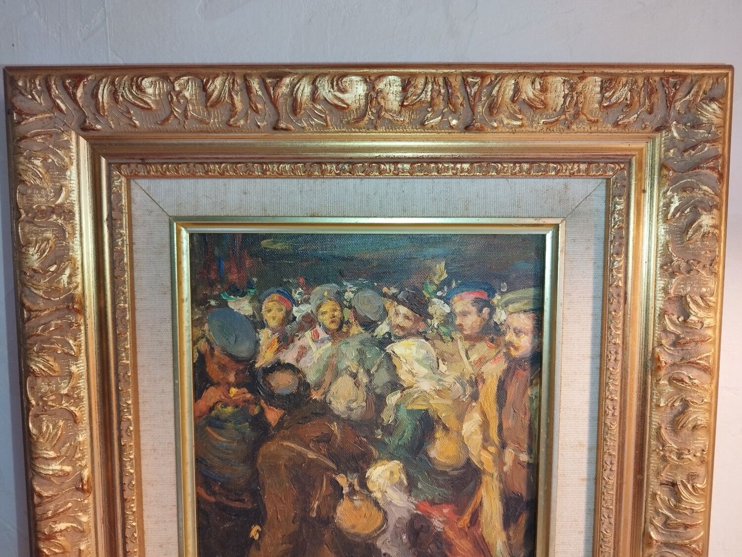 Oil on canvas "In the Crowd" by Victor Prokopenko - Wooden frame