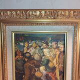 Oil on canvas "In the Crowd" by Victor Prokopenko - Wooden frame