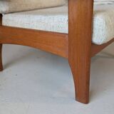 Teak and wool armchair