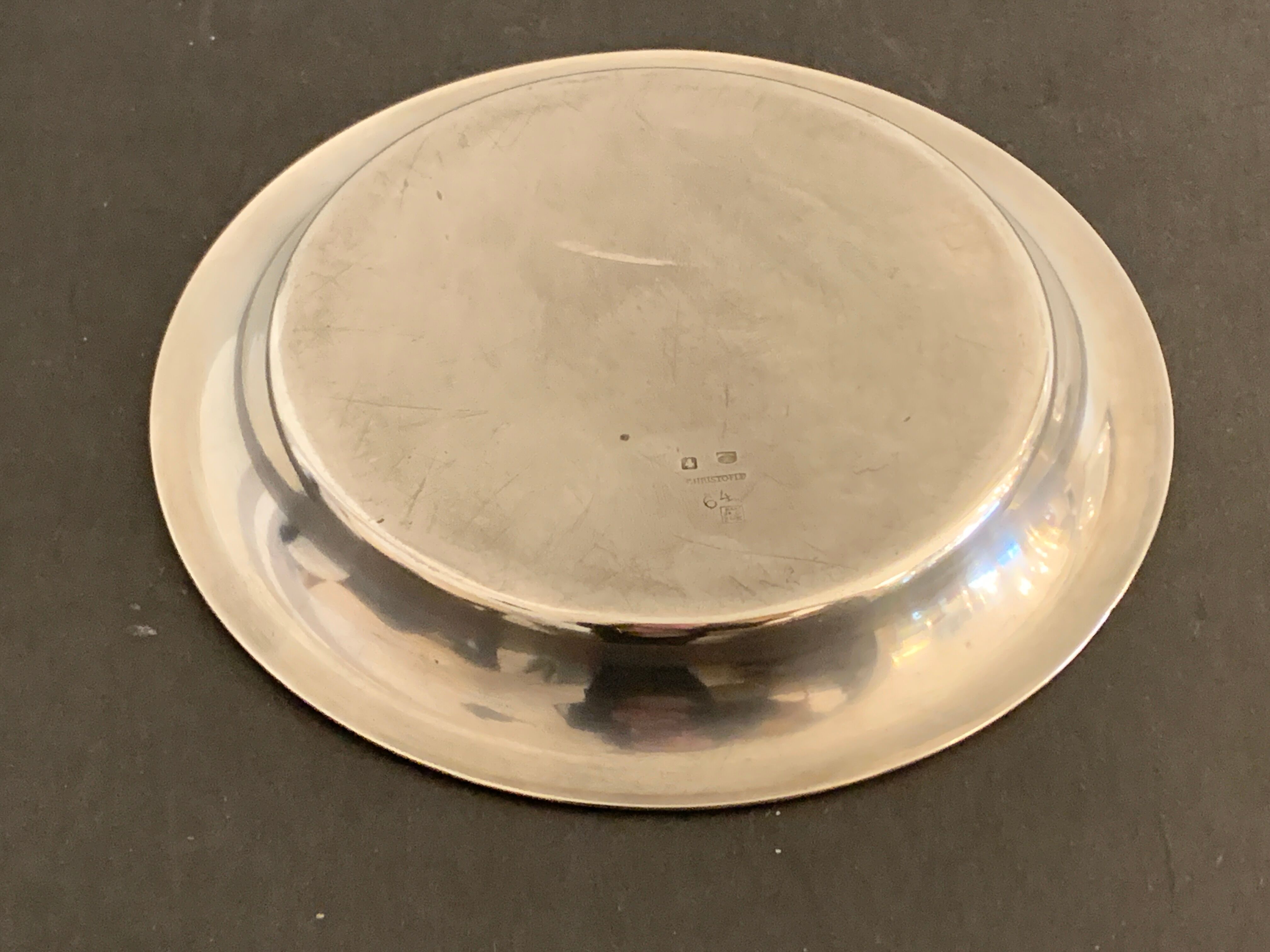 Luc Lanel art deco bottle underwear for Christofle, silver metal ripple model