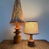 Turned wood lamp from the 70s