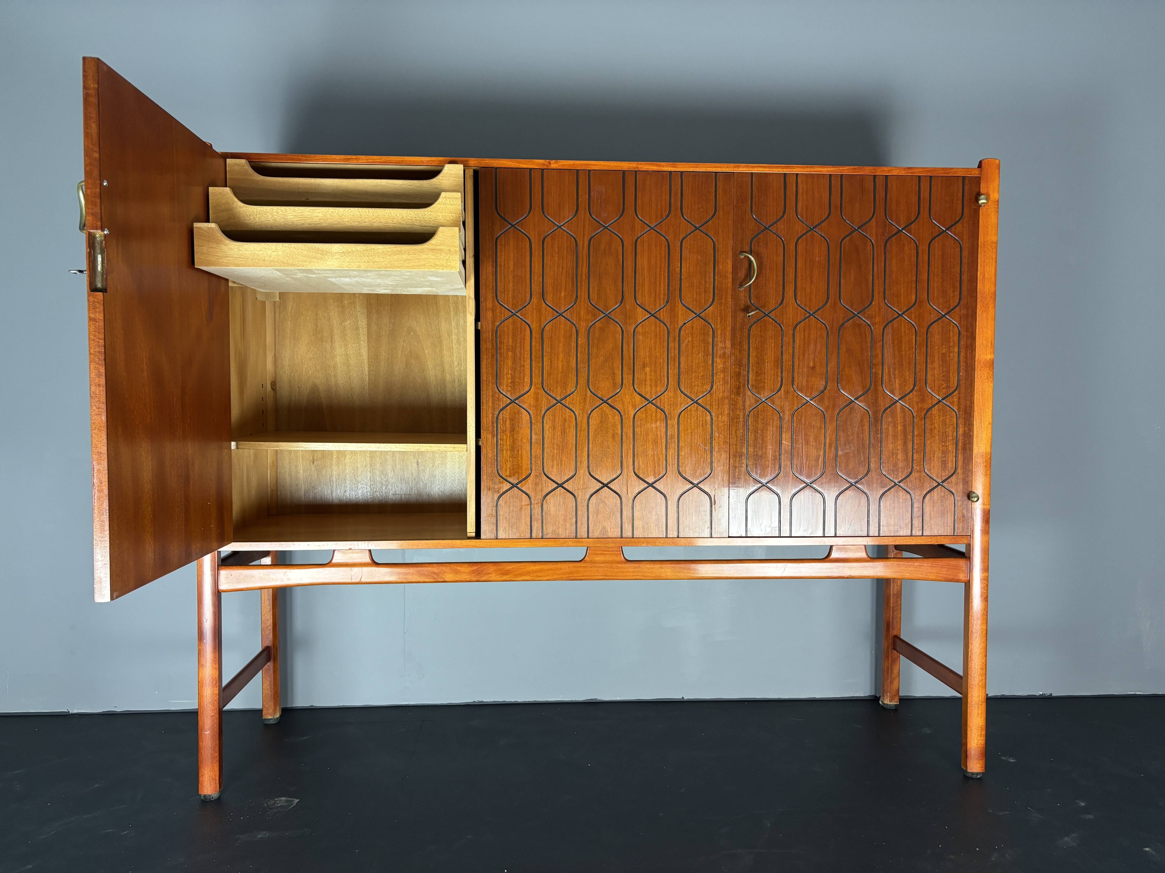 Midcentury Swedish Scandinavian sideboard cabinet by David Rosen model Napo