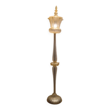 Magpie lamp, Murano crystal and gold powder, Barovier & Toso, 50's