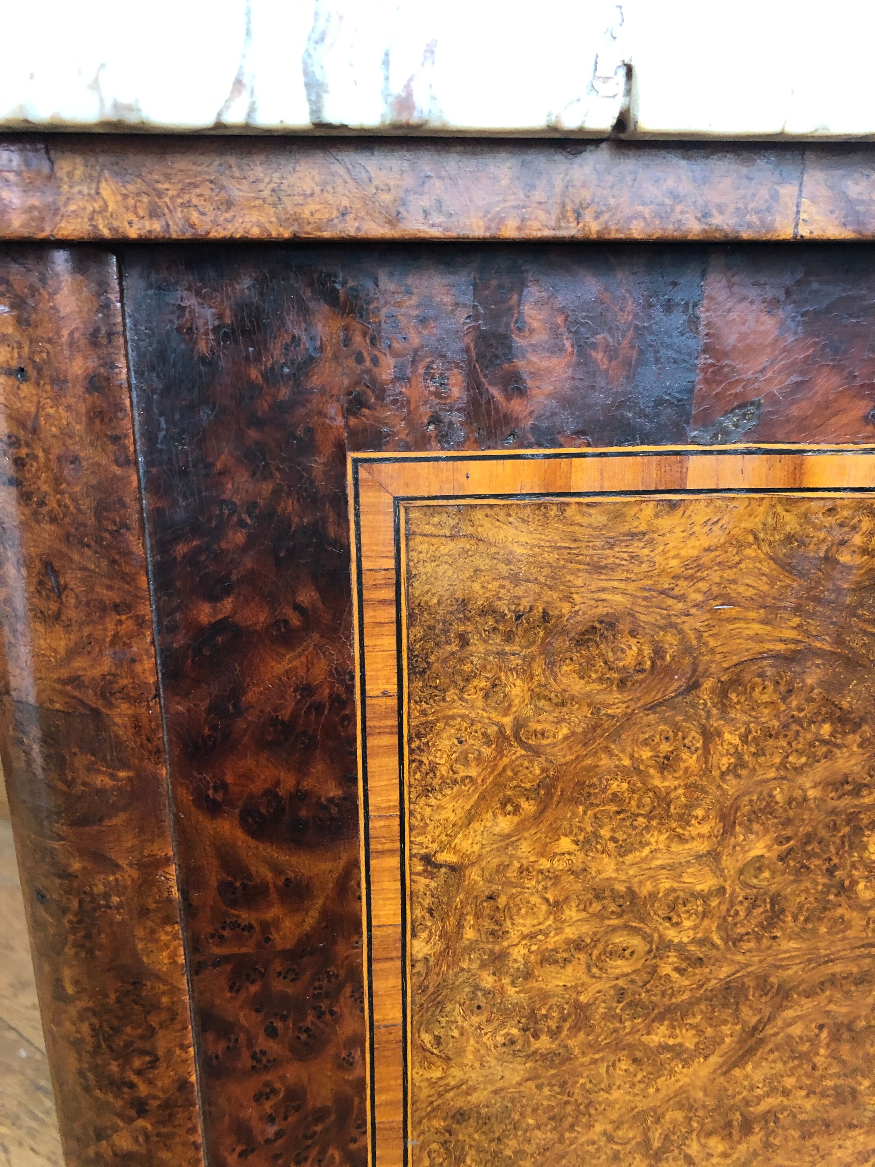 Marquetry bedside table