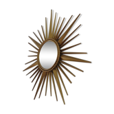 Miroir soleil Chaty Vallauris bombé oeil de sorcière années 50 60 50cm