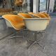 6 fauteuils Eames Lafonda tissu orange pied chromé vers 1970s