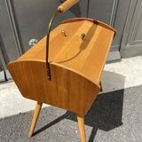 Scandinavian vintage worker compas feet sewing box