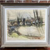 Framed watercolor
