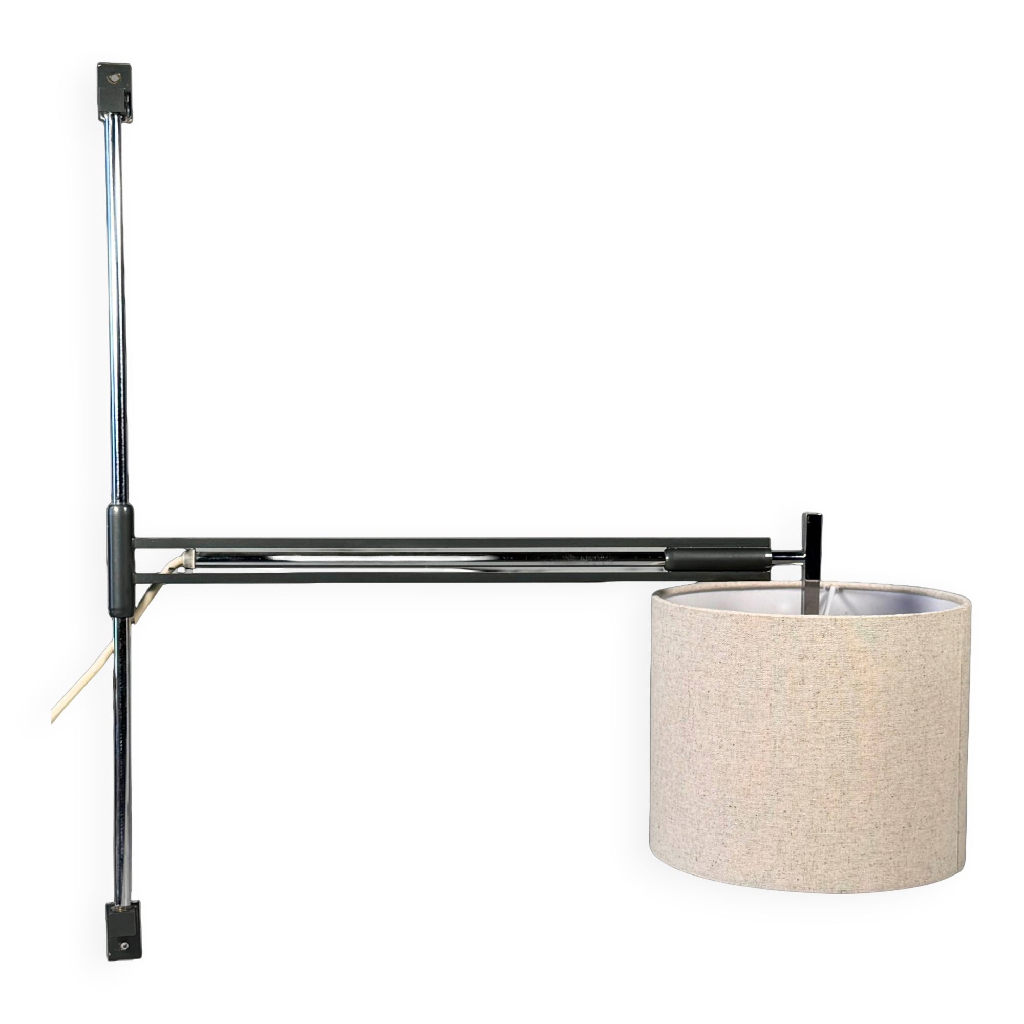 60s 70s Wall Light Wall Sconce Extendable Metal Chrome Mid Century Design