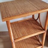 Rattan bedside table bookcase