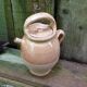 Old goat gargoulette in beige and yellow glazed earth XIXth century