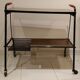 Red scoubidou handles wheeled serving table