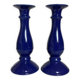 Pair of midnight blue candlesticks