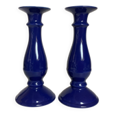 Pair of midnight blue candlesticks