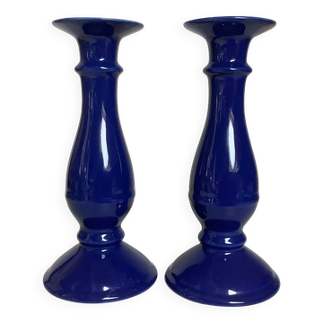 Pair of midnight blue candlesticks