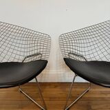 Pair of Diamond armchairs by Harry Bertoia for Knoll vintage