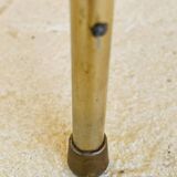 Vintage side table, 2 wooden and brass shelves, circa 1960s