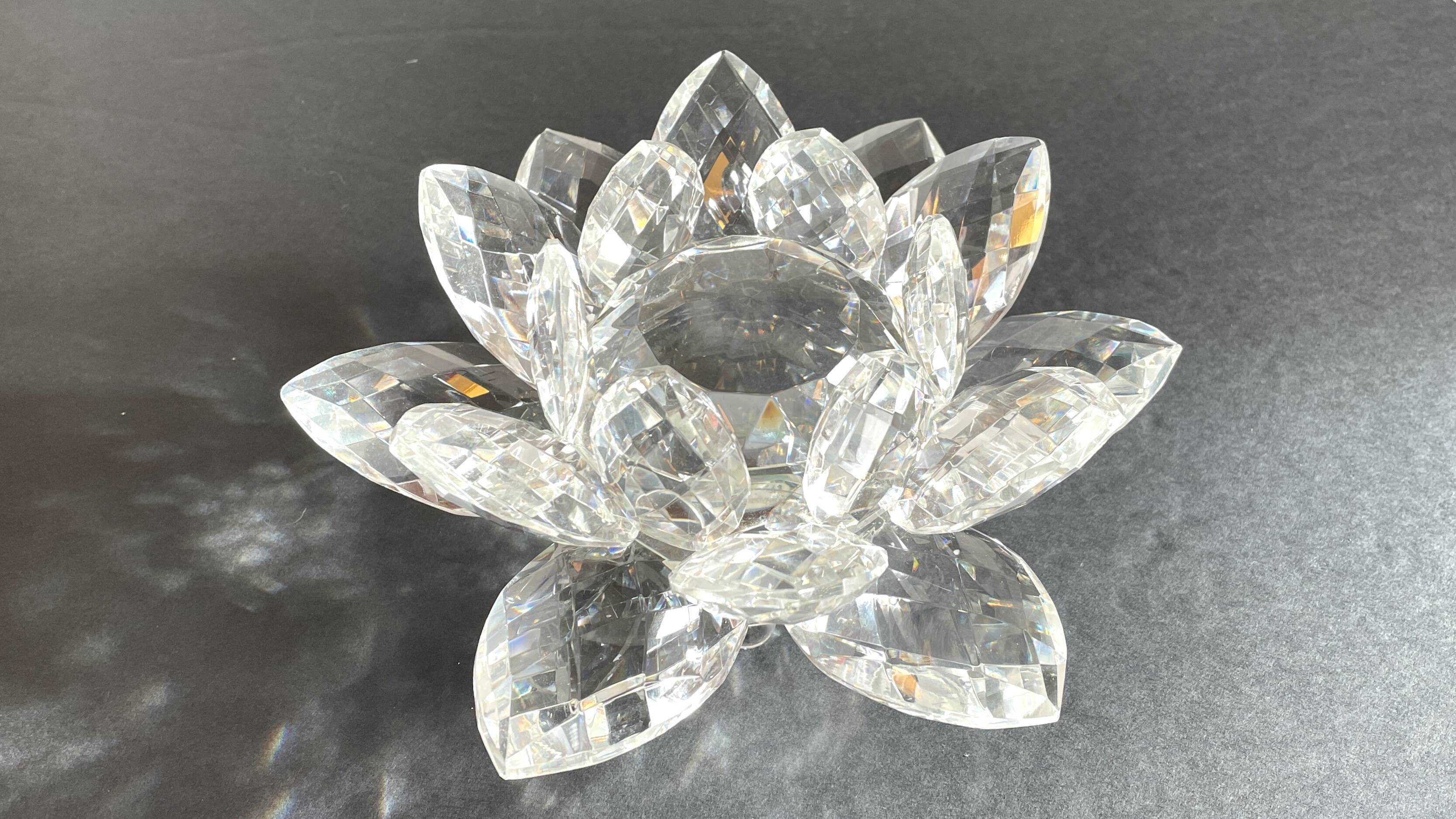 Crystal Flower Paperweight Sculpture