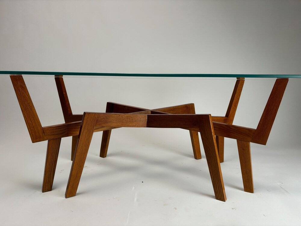 Mid-Century Modern Sculptural Wooden Coffee Table, Italy, 1950s