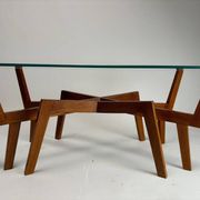 Mid-Century Modern Sculptural Wooden Coffee Table, Italy, 1950s