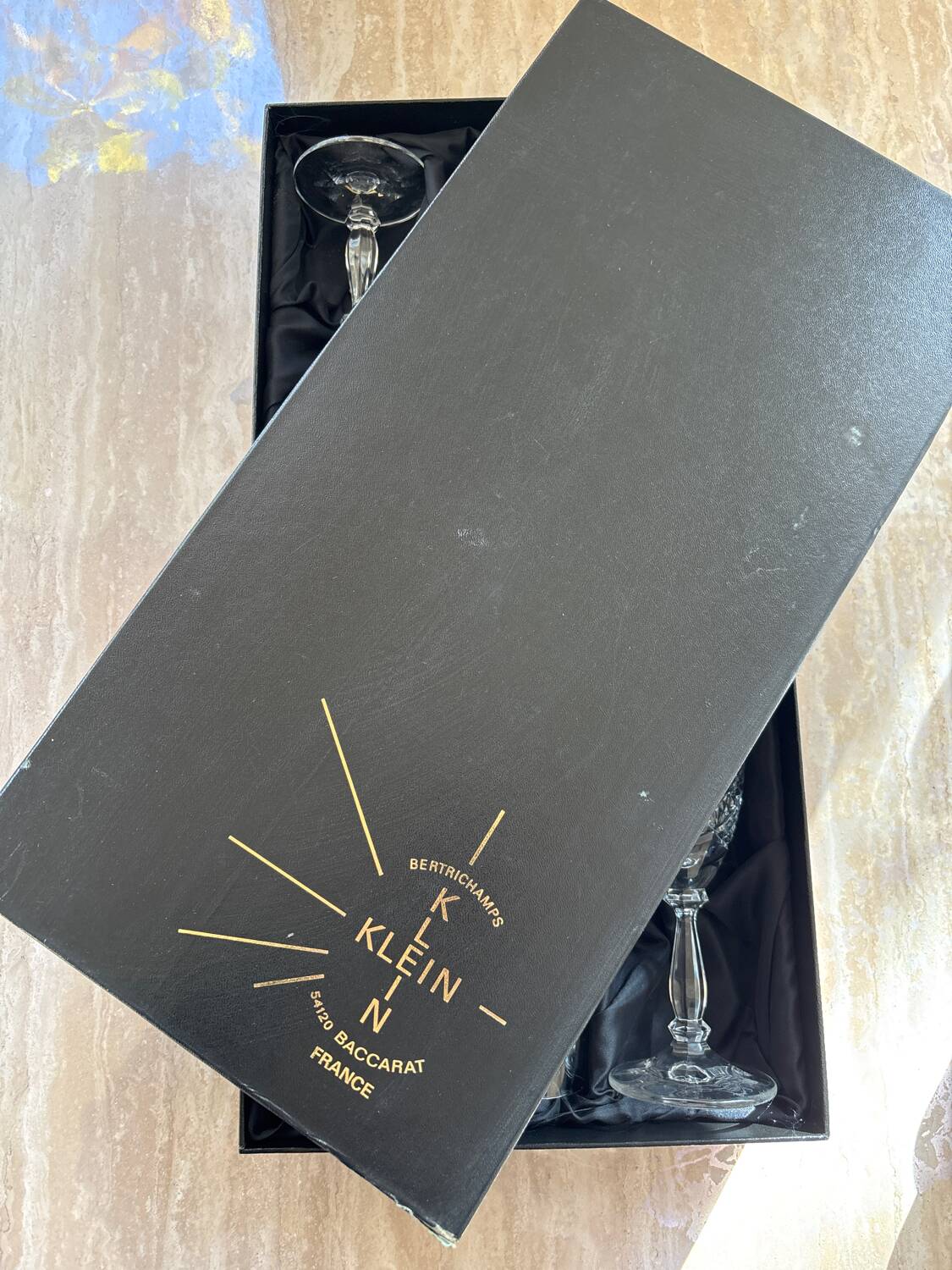 6 crystal champagne glasses