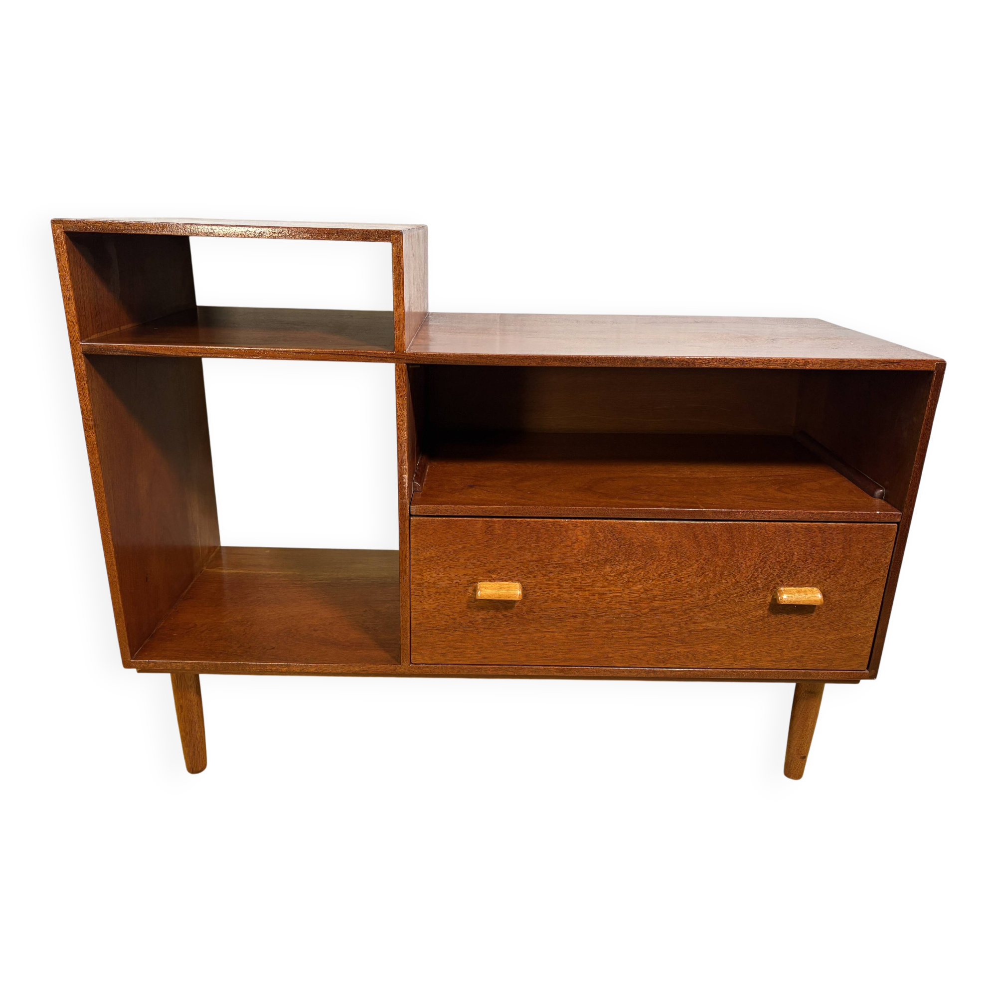 Mid Century Retro Teak Telephone Seat / Media Cabinet (Circa 1960)  A super