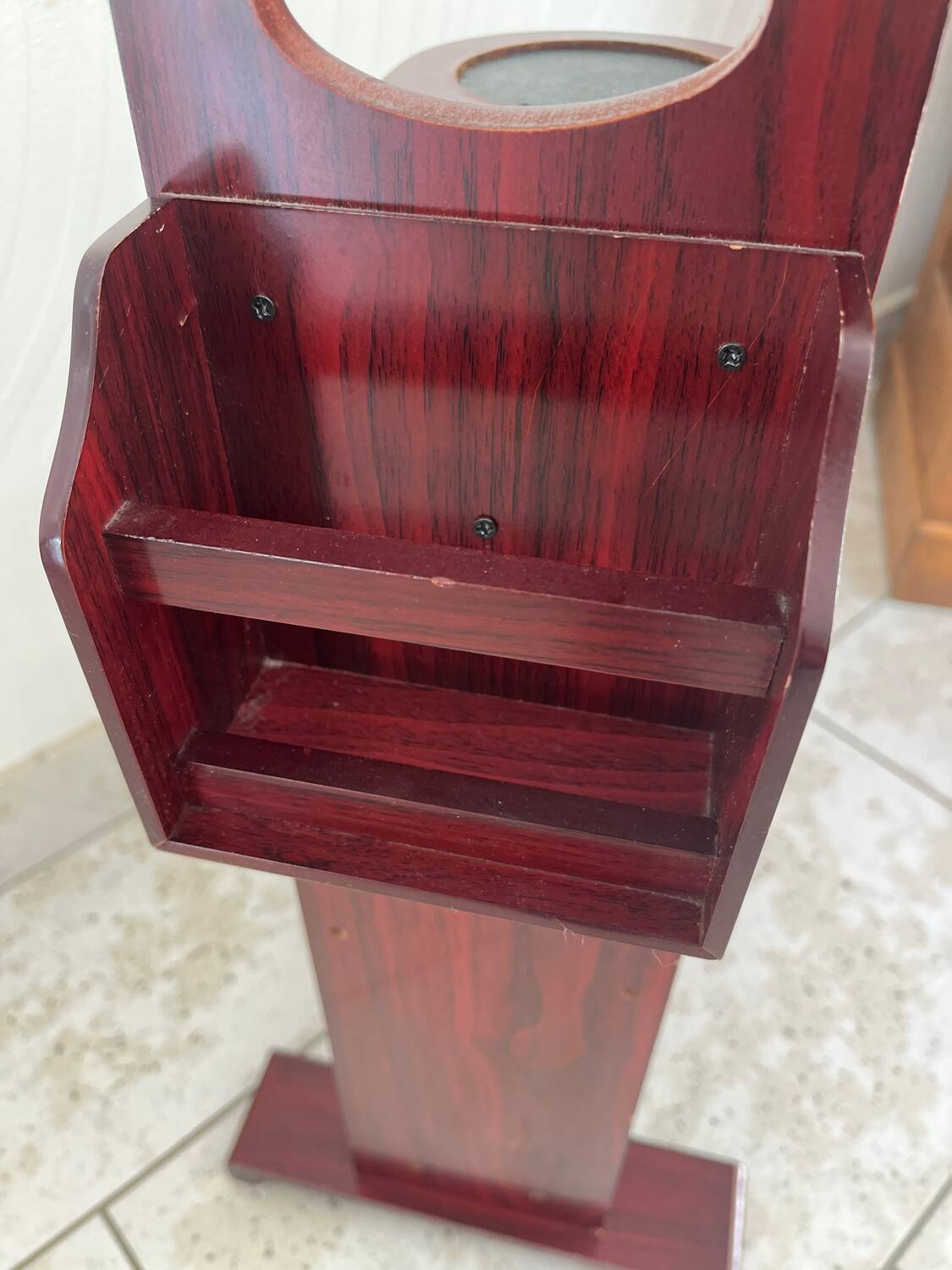 Art Deco magazine rack in mahogany color from the 60s