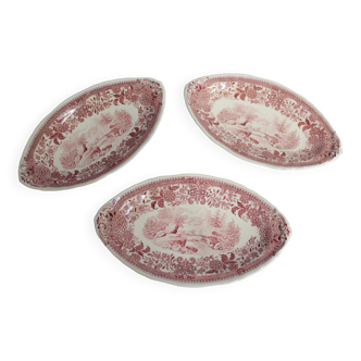 Set of 3 Burgenland red Villeroy & Boch dishes