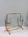 Vintage magazine rack, brass and glass, Italy 1950-1960