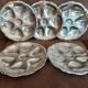 Set of 5 metal oyster plates