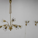 Chandelier and sconces by Emil Stejnar and executed by Rupert Nikoll 195°