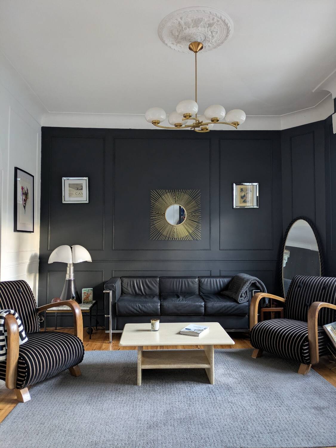 Vintage coffee table in travertine